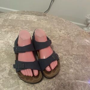 Birkenstock Dark Blue Strap Sandals with Buckles